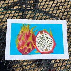 Original Oil Pastel Painting "Large Dragonfuit"